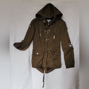 BCBGENERATION Hooded Utility Full Zip Jacket Womens Size XS Full Zip Lightweight